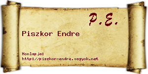 Piszkor Endre névjegykártya